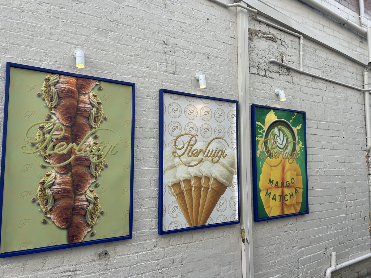 Pierluigi pistachio croissant and gelato advertising posters