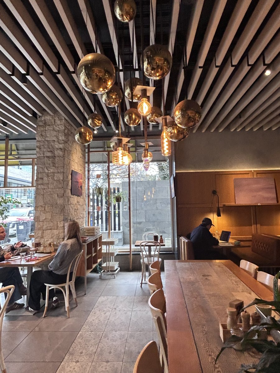 Urban Provedore café interior with pendant lighting
